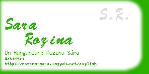 sara rozina business card